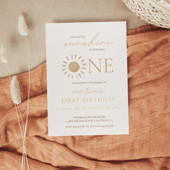Invitation Sunshine Baby Premier anniversaire (Créateur téléchargé)