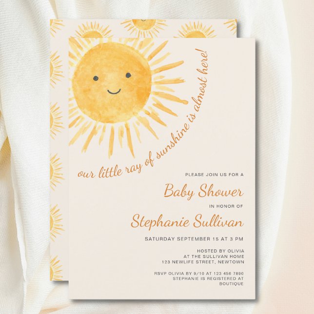 Invitation Sunshine Boho Baby shower solaire neutre pour les  (Créateur téléchargé)