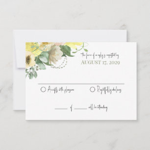 Invitation Sunshine et Mariage Rose Réponse