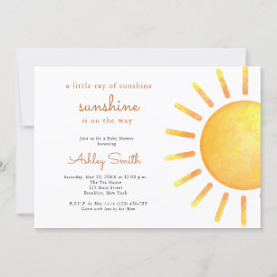 Invitation Sunshine Genre Neutre Boho Baby shower Soleil