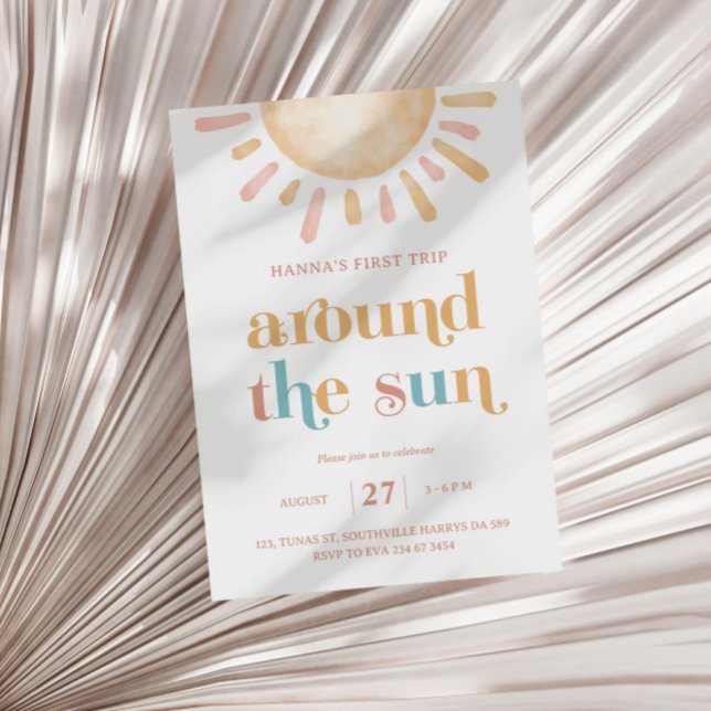 Invitation Sunshine Premier Voyage Autour Du Soleil Premier A (Créateur téléchargé)