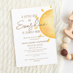 Invitation Sunshine soleil Baby shower neutre genre