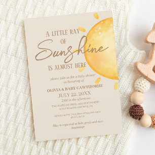 Invitation Sunshine soleil Baby shower neutre genre