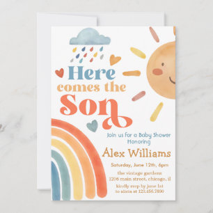 Invitation Sunshine Voici le fils Baby shower garçon