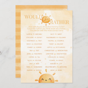 Invitation Sunshine Voudrait-Elle Plutôt Baby shower Jeu