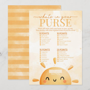 Invitation Sunshine What's in Your Purse Baby shower Game