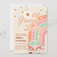 Super Babe Pink Van Daisy Rainbow 1er anniversaire