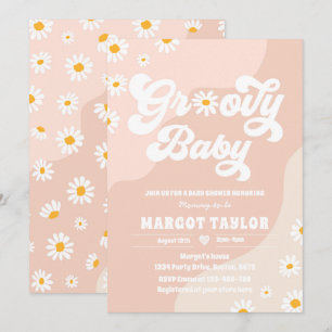 Invitation Super Baby Daisy Boho Hippy Vibes Baby shower