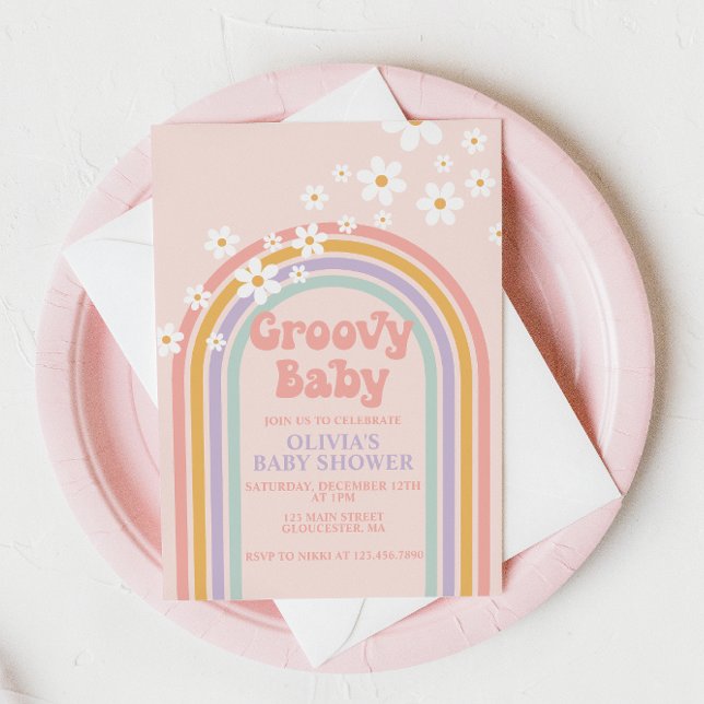 Invitation Super Baby Pastel Baby shower arc-en-ciel Invitati (Créateur téléchargé)