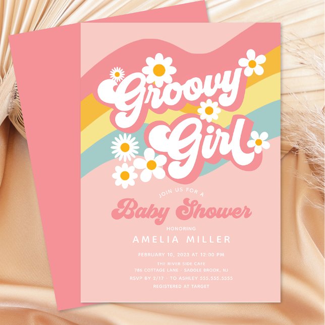 Invitation super Baby shower fille (Créateur téléchargé)