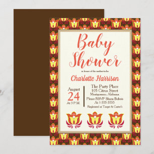 Invitation Super Baby shower Floral