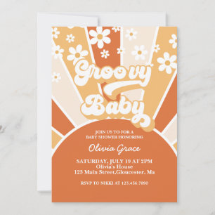 Invitation Super bébé Rétro Sunshine Daisy Baby shower Invit