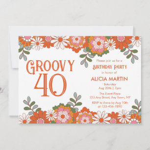 Invitation Super classique Hippie Flora Leaf Anniversaire