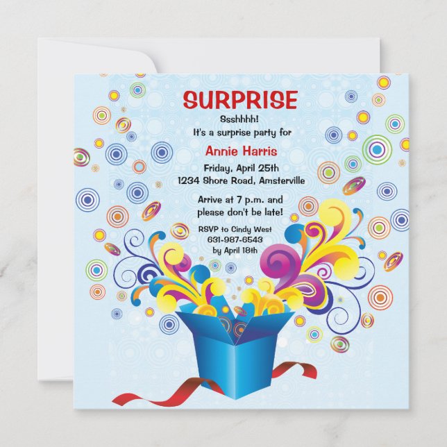 Invitation super de boîte-cadeau (Devant)