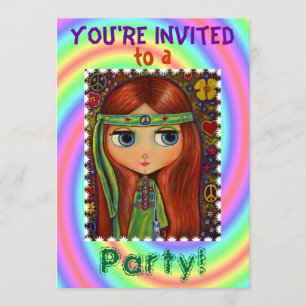 Invitation Super du parti Hippie Chick Party