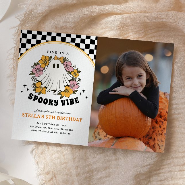 Invitation Super Fille Halloween Anniversaire Photo Invitatio (Créateur téléchargé)