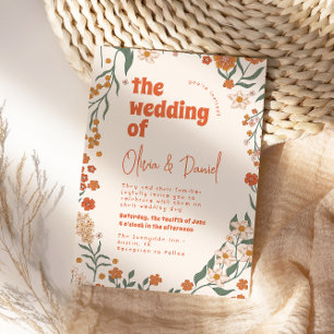 Invitation Super Floral Vintage Mariage rétro