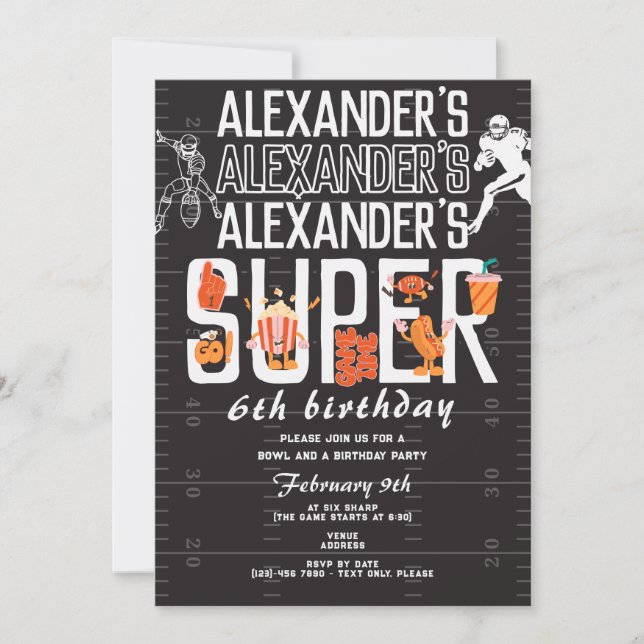 Invitation Super Football Game Sports Anniversaire (Devant)