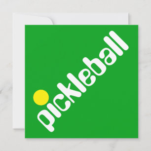 Invitation Super Fun Mod PICKLEBALL Texte sur le vert clair