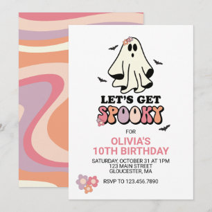 Invitation super Ghost retro Halloween Anniversaire