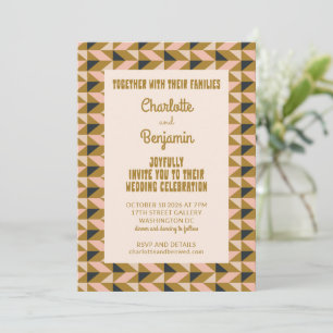 Invitation Super Gold All-in-One Retro Art Déco Mariage