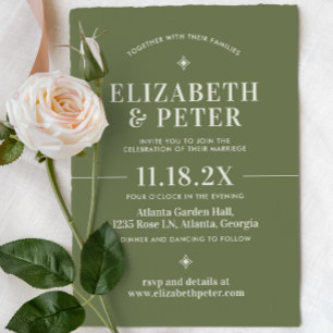 Invitation Super Green Retro les années 70 Mariage