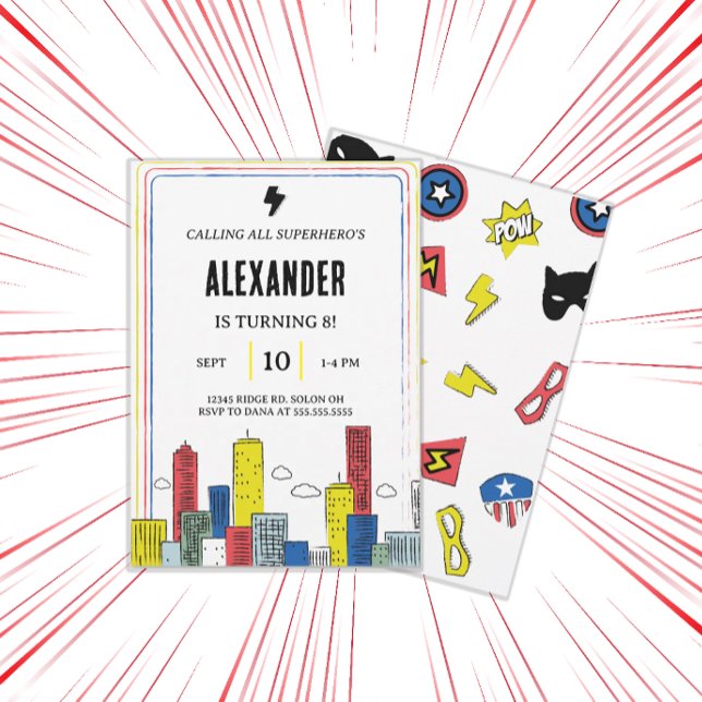 Invitation Super-héros Épique | Fête sur le thème  (Créateur téléchargé)