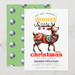 Invitation Super Hippie Reindeer Disco Drôle Noël