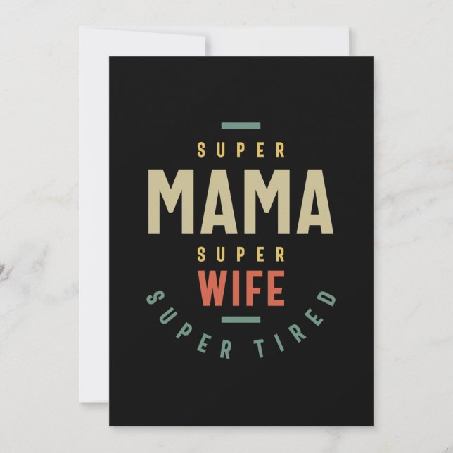 Invitation Super Mama Super Femme - Mère Cadeau (Devant)
