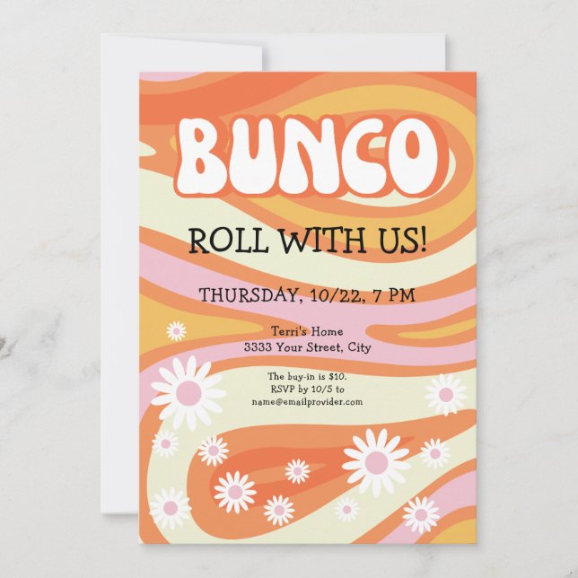 Invitation Super Mod Dames Soirée Bunco (Devant)