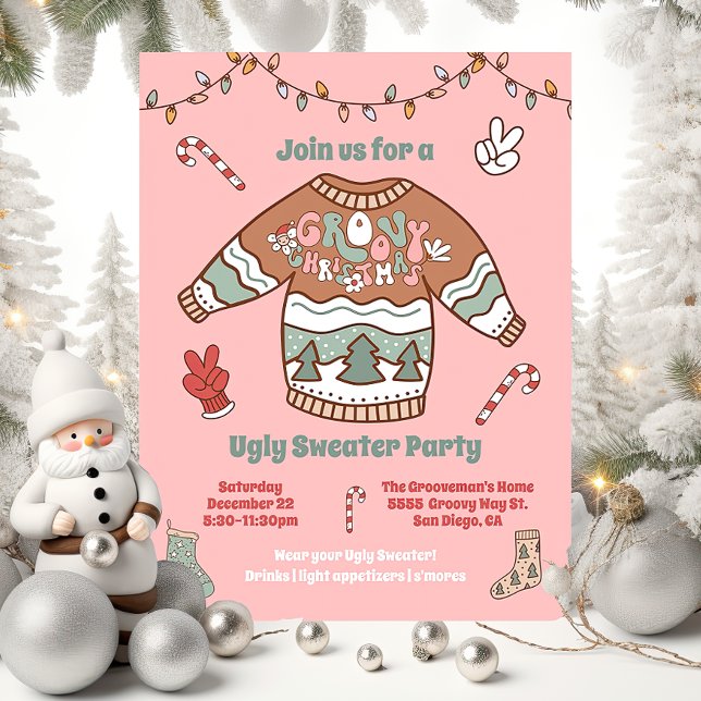Invitation Super Noël Hippie Ugly Sweat Party (Créateur téléchargé)