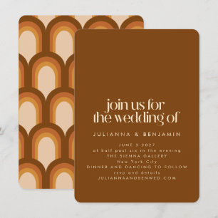 Invitation Super Retro les années 70 Design Brown Unique Mari