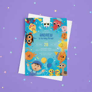 Invitation Super Simple Caractère Confetti Anniversaire