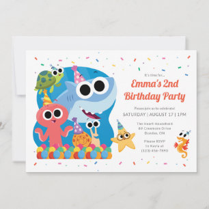 Invitation Super Simple   L'anniversaire de Finny le requin a