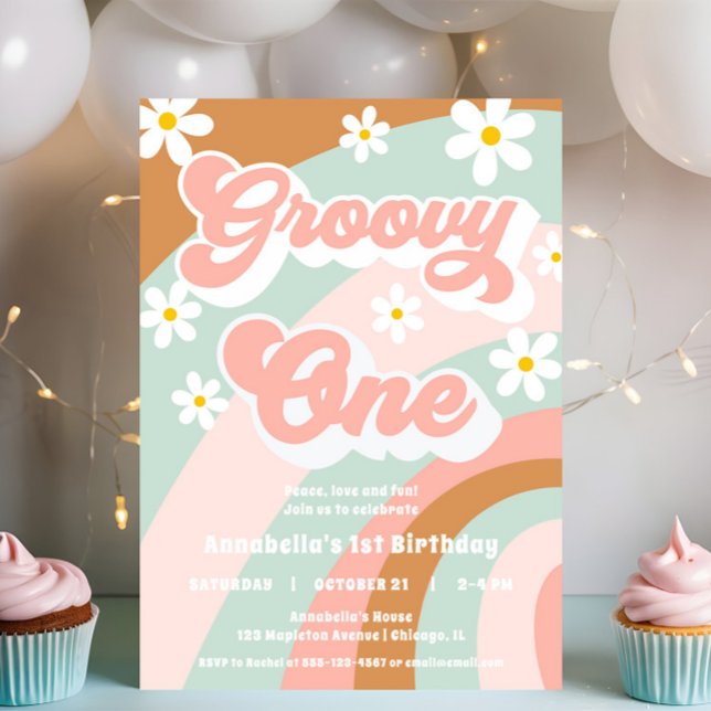 Invitation Super Un 1er anniversaire pastels boho girl (Créateur téléchargé)