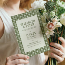 Super vert rétro les années 70 Mariage géométrique