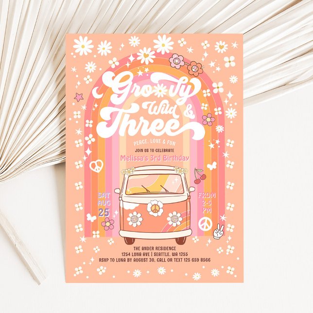 Invitation Super Wild et Three Van Bus 3e anniversaire (Créateur téléchargé)