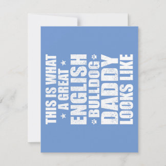 Invitation Superbe papa chien Bouledogue Anglais