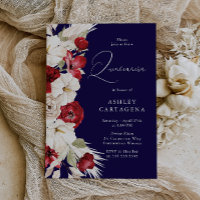 Superbe Quinceanera Florale Rouge, Blanc & Bleu