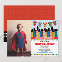 Superhero Boy 1er anniversaire Cityscape Party Pho