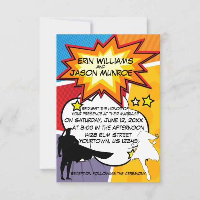 Invitation Superhero Comic Book (Devant)
