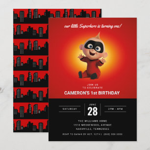 Invitation Superhero Incroyable 1er anniversaire