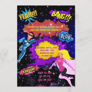 Invitation Superhero, Invitation à l'anniversaire 