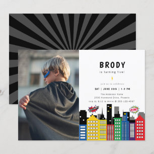 Invitation Superhero Thème Anniversaire Photo