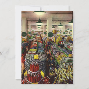 Invitation Supermarché vintage pour les entreprises, nourritu