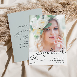 Invitation Superposition de script   Photo Graduation Party