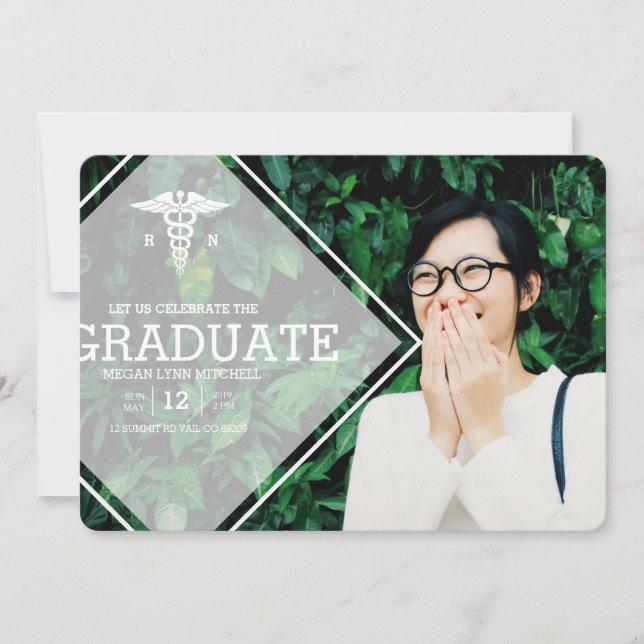 Invitation Superposition moderne | RN Graduation Party Photo (Devant)