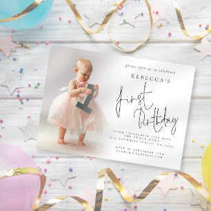 Invitation Superposition photo moderne 1er anniversaire