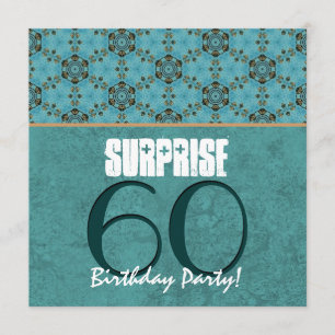Invitation SUPRISE 60e anniversaire Aqua et Modèle Turquoise
