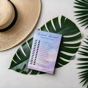 Invitation Sur Cloud 9 Devinez Qui Fête des mariées Game Card